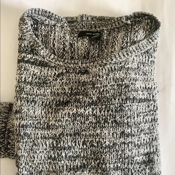 DKNY Jeans Women’s Chunky Knit Sweater Black/ White M - Picture 2 of 9
